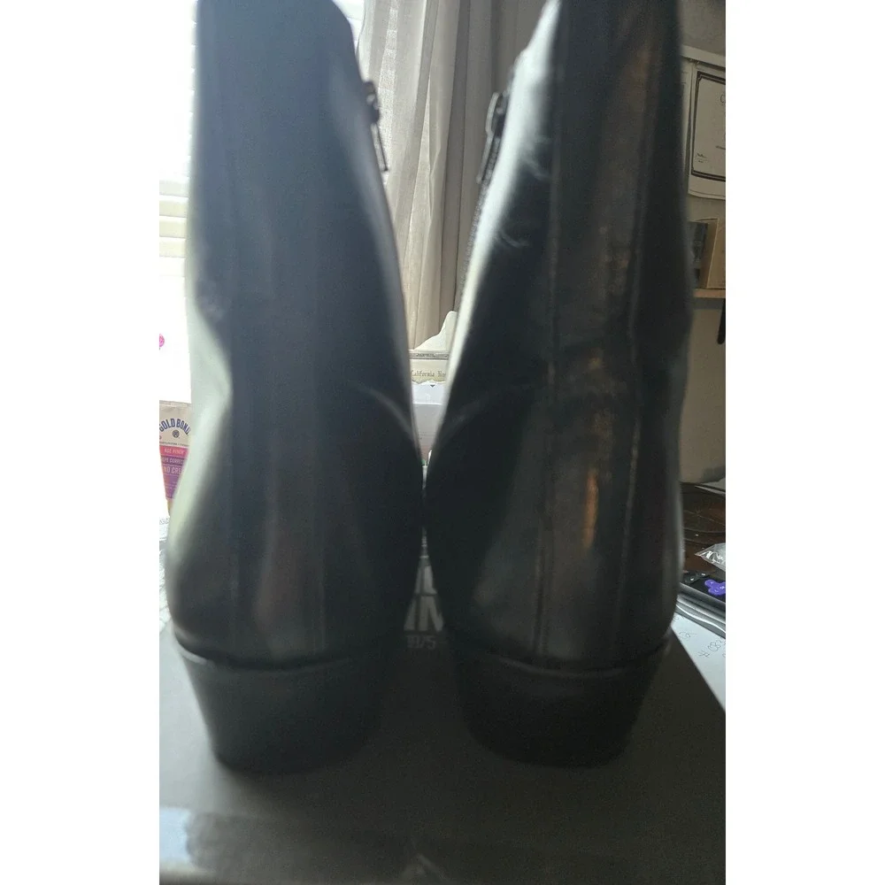 Stacy Adams Santos Mens Black Leather Side Zip Dress Ankle Boots 12 M 24855-001